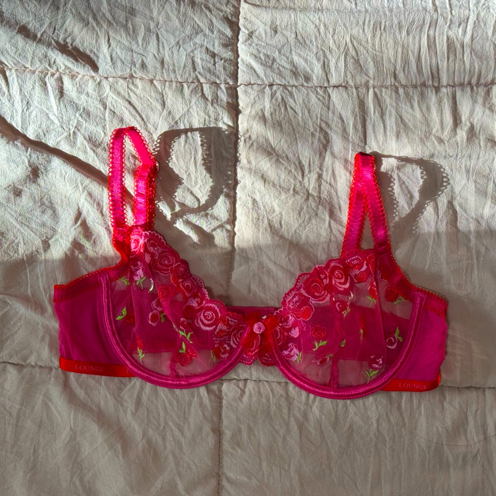 NWOT Lounge US Blush Embroidered Balcony Bra